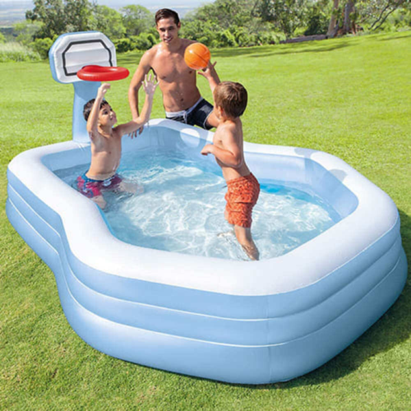 PISCINA INFLABLE CON CANASTA 257 X 188 X